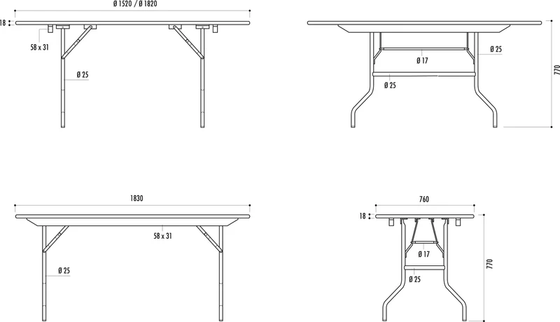Table pliante rectangle tarragone